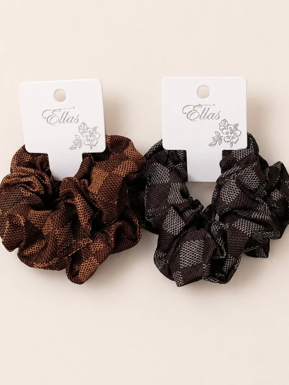 Women's Fashion Houndstooth Scrunchie Set of 4PC Hair Accessories  Checkered